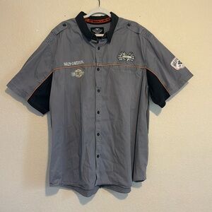 Vintage Distressed Harley Davidson Polo Button Up Short Sleeve Shirt